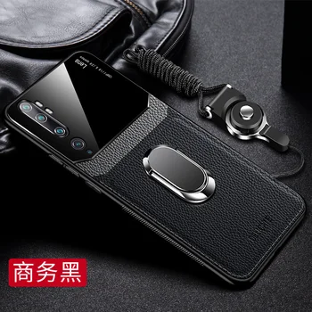 

For Xiaomi Mi Note 10 Lite Case Luxury Leather+hard PC With Stand Ring protective Back Cover Case for xiaomi mi note 10 lite