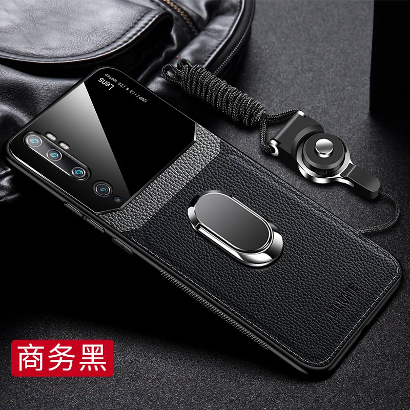 For Xiaomi Mi Note 10 Pro Case Luxury Leather+hard PC With Stand Ring protective Back Cover for xiaomi mi cc9 shell | Мобильные