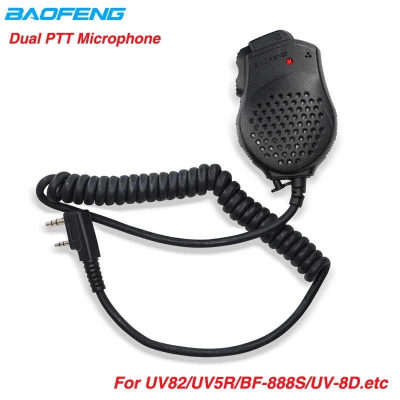 2 шт. Baofeng UV 82 двойной PTT Динамик Микрофон для рации UV82hp BF-888S UV-5R kenwood радио аксессуары