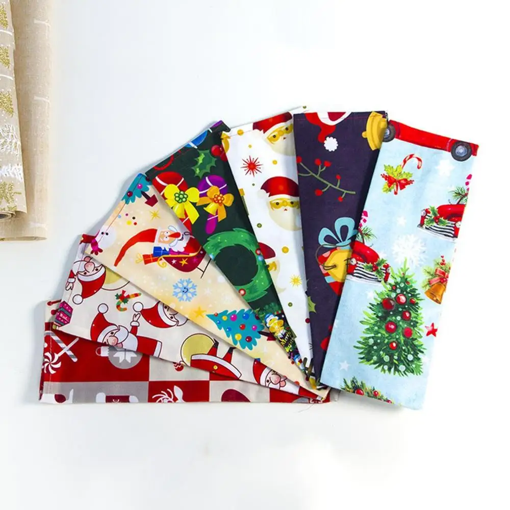 Christmas Wine Set Decoration Polyester Cotton Flannel Printed Christmas Wine Set Christmas Champagne Bottle Set