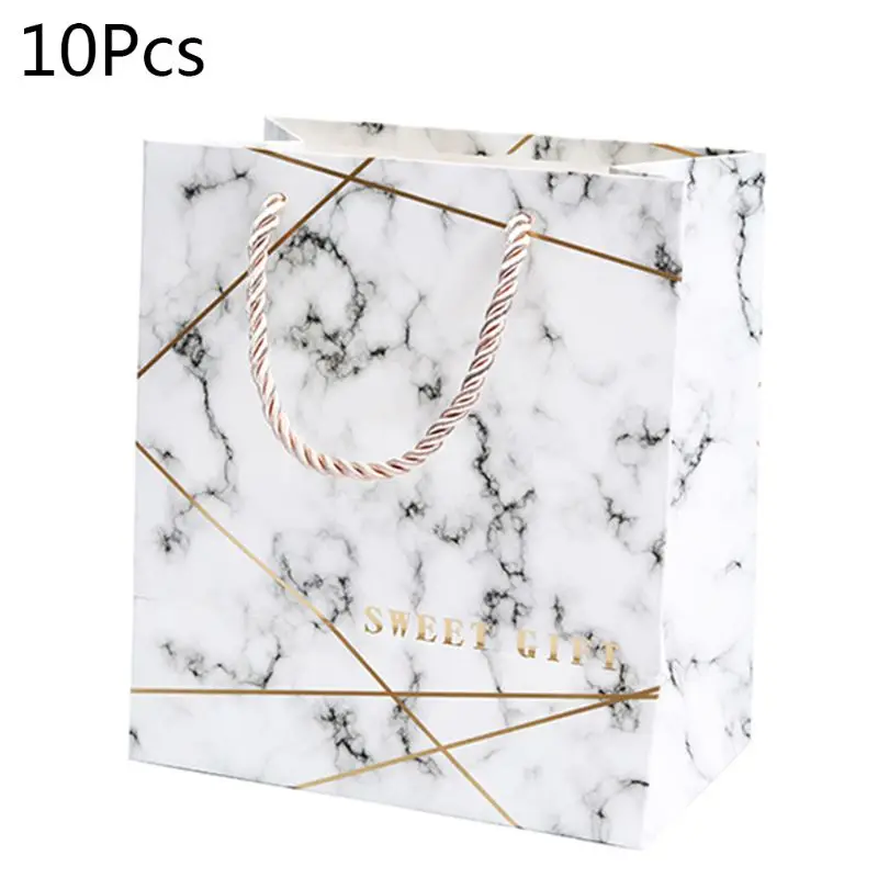 10Pcs Marble Lines Candy Bag Box for Party Table Decoration/Event Party Bags