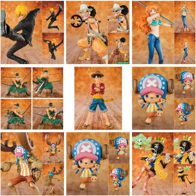 

One piece Luffy nami sanji Chopper Usopp Burukku Action Figure PVC Collection Model toys brinquedos for christmas gift no box