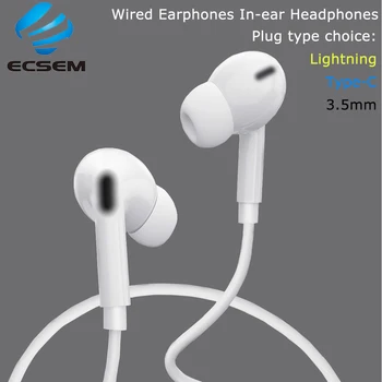 

Type C Earphone with Microphone for Huawei Wired USB-C Digital Earbuds In-Ear Lightning Earphone for iPhone 11 Pro Xs Max 8 7