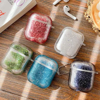 

Cute Liquid Quicksand Earphone Case For Apple Airpods Pro 2 1 Air Pods Glitter Sequins Bling Cover AirPod Protector Case Coque