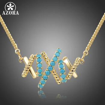

AZORA Vintage Letter X Shape Pendants Necklaces for Women Long Chain Neckalces Femme Fashion Luxury Jewelry Girl Gift New TN0284