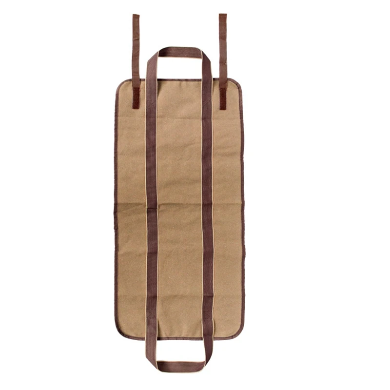 Beige Canvas Firewood Wood Carrier Bag Log Camping Outdoor Holder Carry Storage Bag - Цвет: Beige
