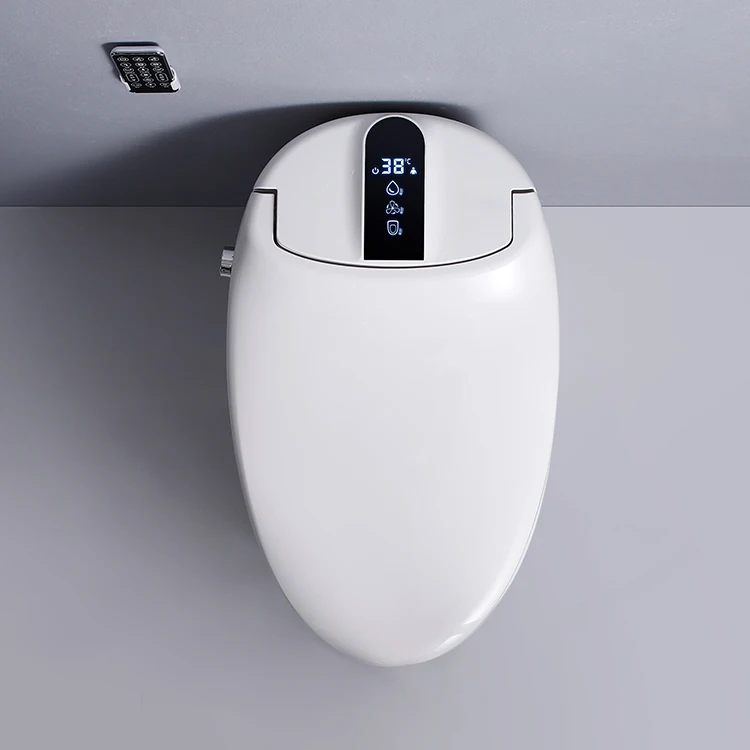 Luxury S-trap Intelligent Floor Mounted WC Remote Controlled Smart Bidet Toilet RS033A