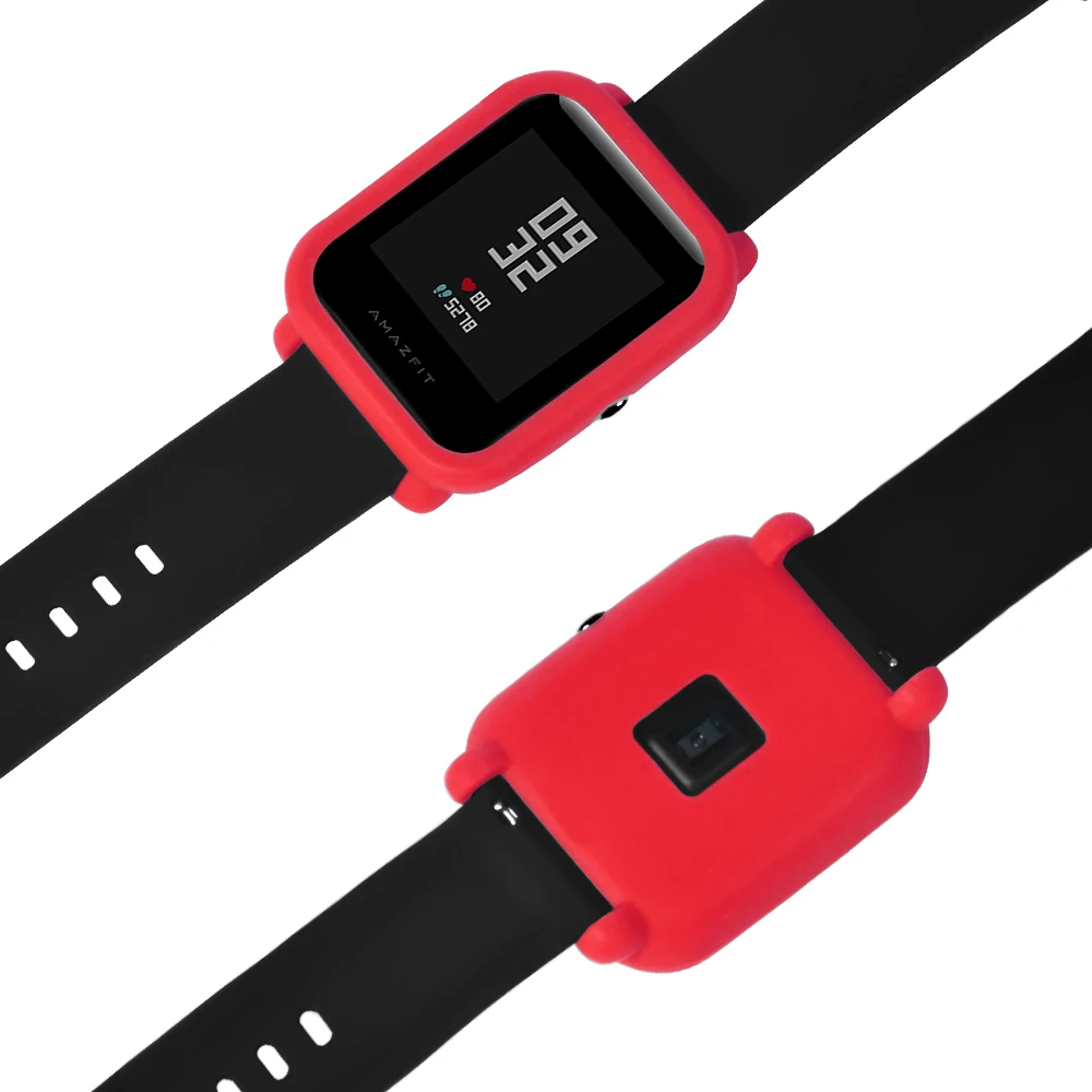 Мягкий защитный силиконовый чехол из ТПУ для Huami/Amazfit/Bip/Youth Watch носимые Устройства фитнес-браслет Relogio - Цвет: Red