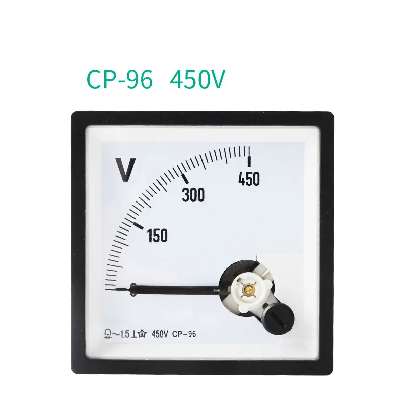 ELECALL CP-96 AC вольтметр аналоговый Панель механический Вольтметр Указатель 20v с алюминиевой крышкой, 50В 250v 300 v 500V - Цвет: 450V