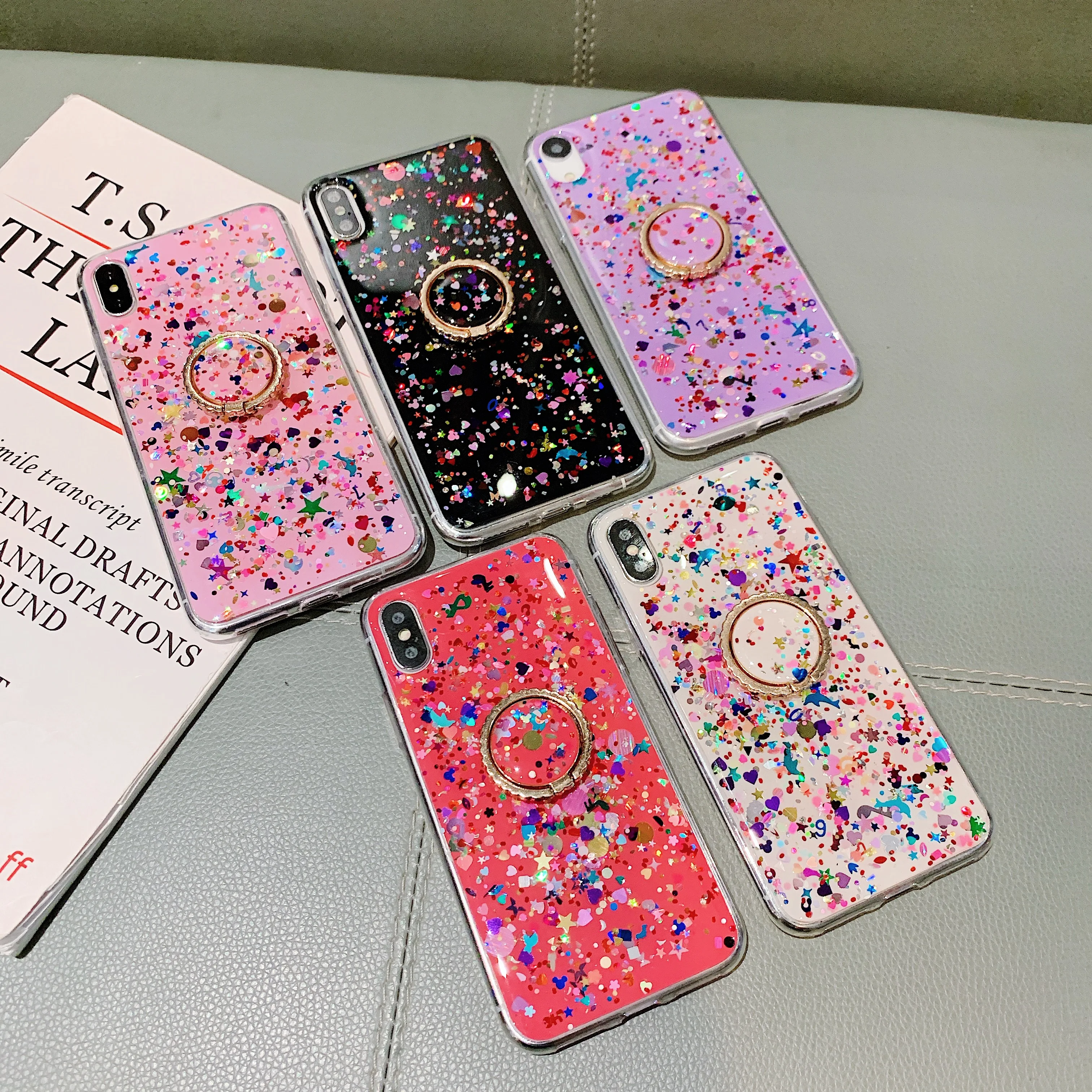 Блестящее кольцо с блестками для huawei P30 Pro, чехол для huawei P20 Lite mate 20 pro Y9 Y7 Honor 20 Pro10I, задняя крышка для телефона