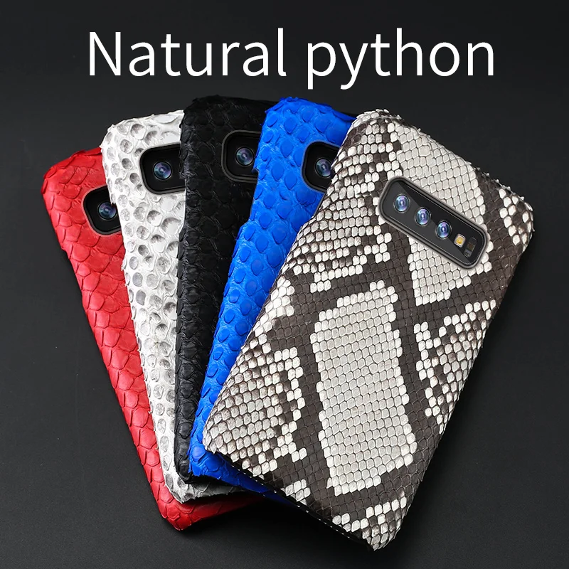 Genuine Python Leather phone case For Samsung galaxy S10 Plus S20 FE S20 S23 Ultra S9 S8 Note 20 10 9 A70 A71 A72 A51 A32 A12