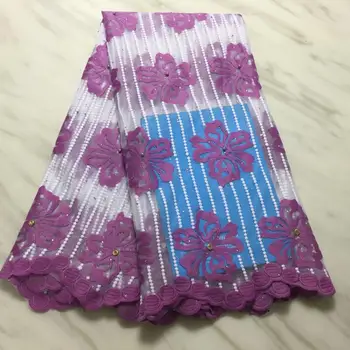 

2019 African Laces Fabrics Embroidered Nigerian Rhinestones Beads French Cord Lace Fabric Rose African French Net Lace Fabric
