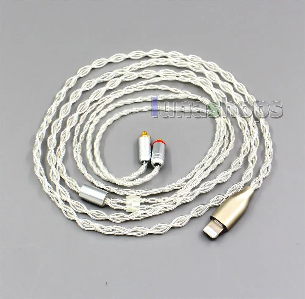 LN006333 99.9% чистого серебра MMCX Iphone Разъем для наушников кабель для Shure se535 se846 в ухо 5 на возраст 6, 8, 10, 12 лет 20 BA