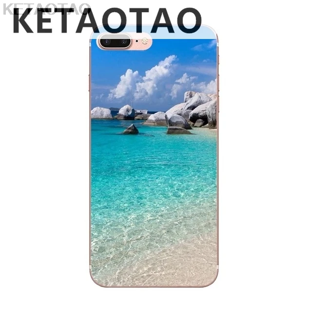 Чехол для телефона KETAOTAO с Раем природы пляжа для iPhone 4S 5S 6 s 7 8 Plus X XS XR 11 Pro Чехол кристально чистый мягкий TPU чехол S - Цвет: Коричневый