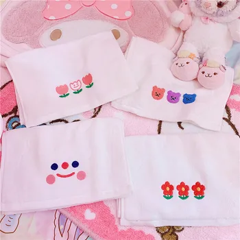 

Soft White Flower Cloud Towel Small Hand Towels Kitchen Towel Hotel Kindergarten Cotton Towel 25*50cm