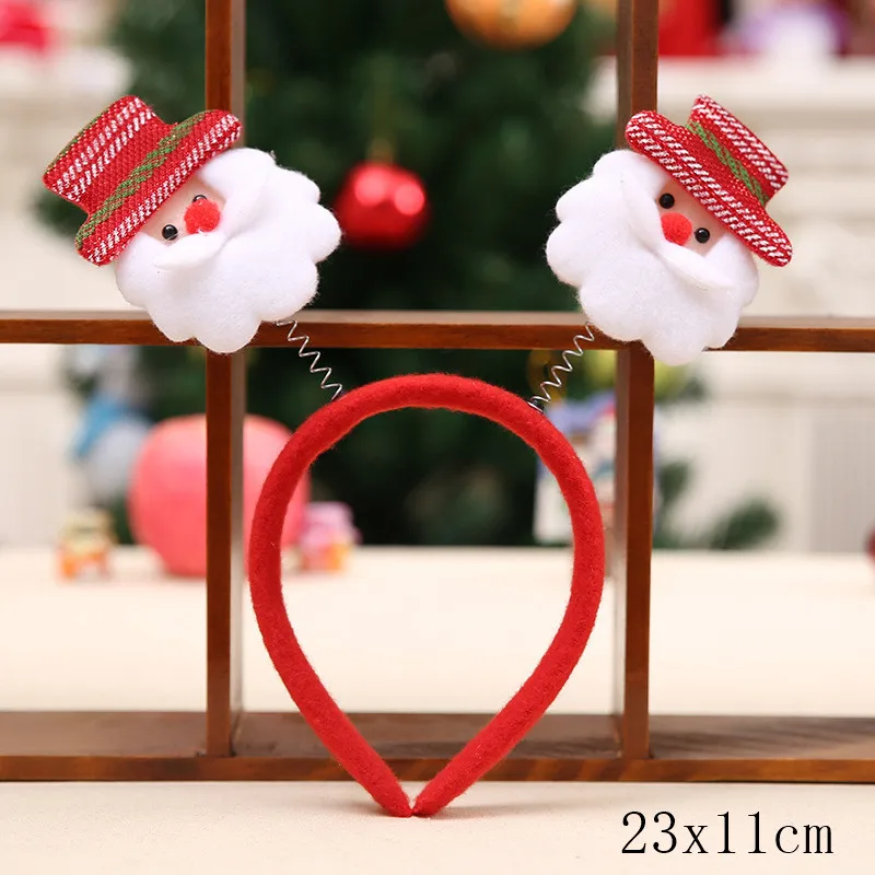 style3-10-santa Новогодние Детские подарки Рождественские с Санта-Клаусом и оленем Снеговик головной убор с орнаментом рождественские украшения Санта-Клаус вечерние украшения Navidad - Цвет: style3-10-santa