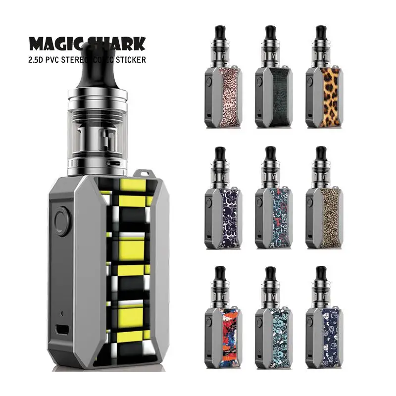 

Magic Shark 2019 New Painting Leopard Skull Skin Case Sticker Cover Film for Voopoo Drag Baby Trio Kit No Fade