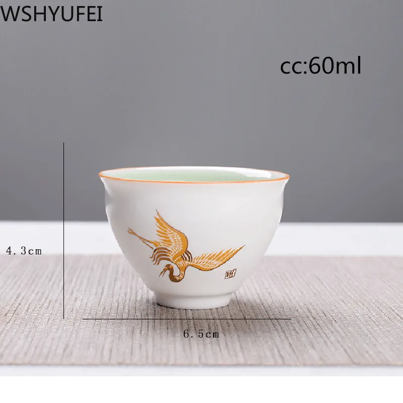 4 шт. китайские керамические чашки Celadon чайный набор кунг-фу маленький фарфоровый чайный чаша чайный сервиз Аксессуары Бытовая чашка для вина