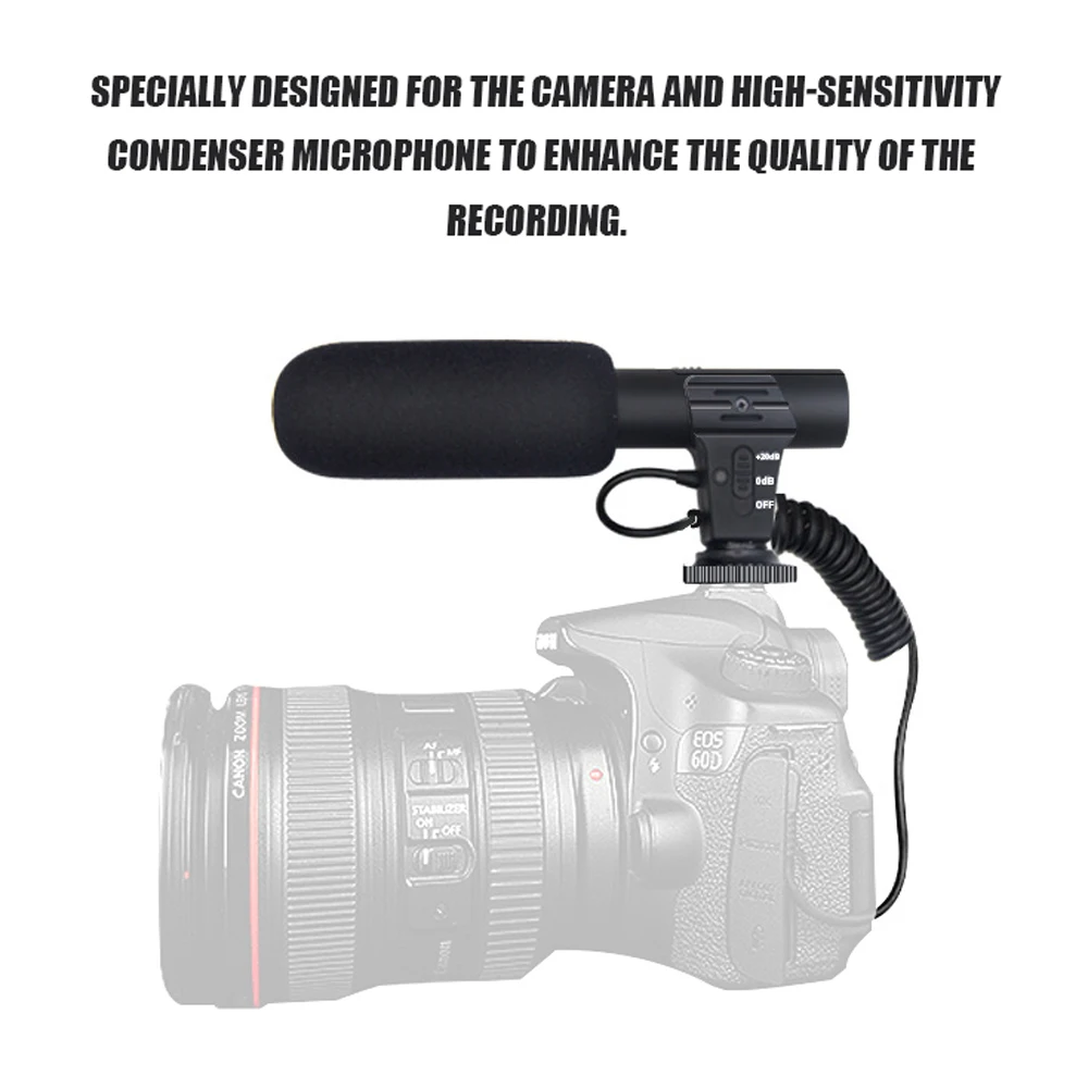 Andoer MIC-05 3,5 мм конденсаторный Аксессуары для фотографии микрофон для записи интервью профессиональный внешний противоударный микрофон