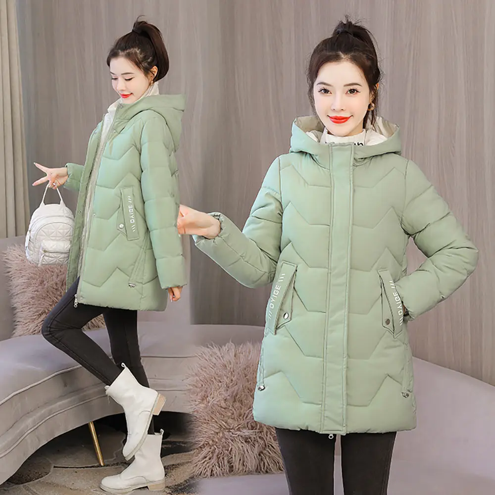 PinkyIsBlack 2021 Winter Women Jacket Long Hooded Cotton Padded Female Coat High Quality Warm Basic Outwear Parkas Women Clothes