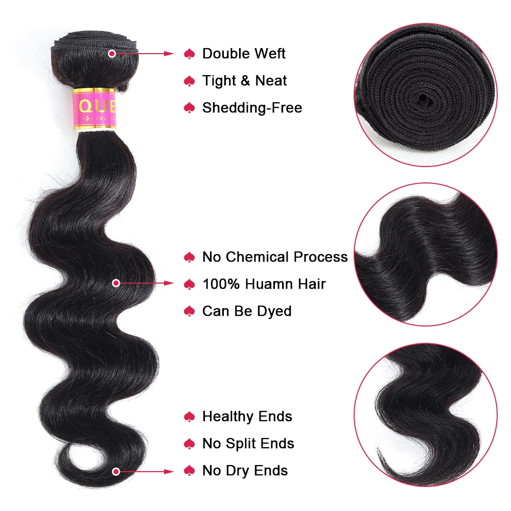 Queen hair Products 4 пучка человеческих волос пучки малазийские объемные волнистые пучки волос натуральные цветные волосы Реми для наращивания