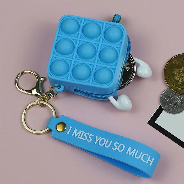 New Popit Mini Money Wallet Fingertip Toys Push Bubble Popite Pendant Bag Hot Sale Adult Decompression Toys Children Anti-Stress new C