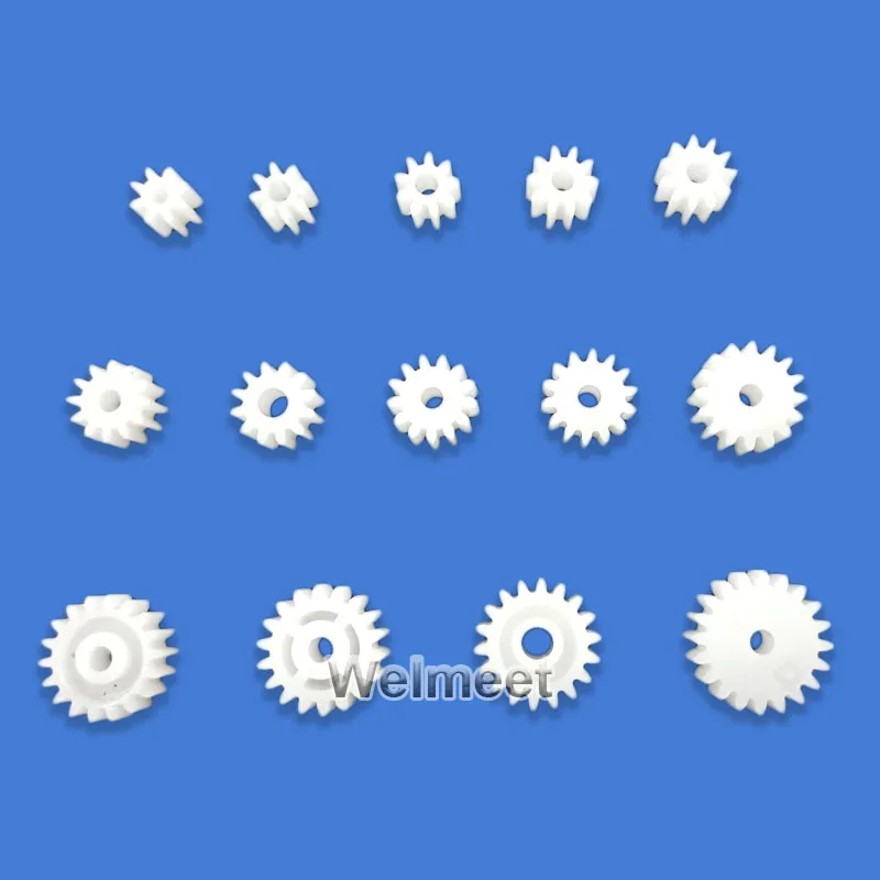 10 шт. зубцы 8T 9T 10T 11T 12T 13T 14T 16T 18T 20T Модуль 0 5 мм отверстие шпинделя пластиковый