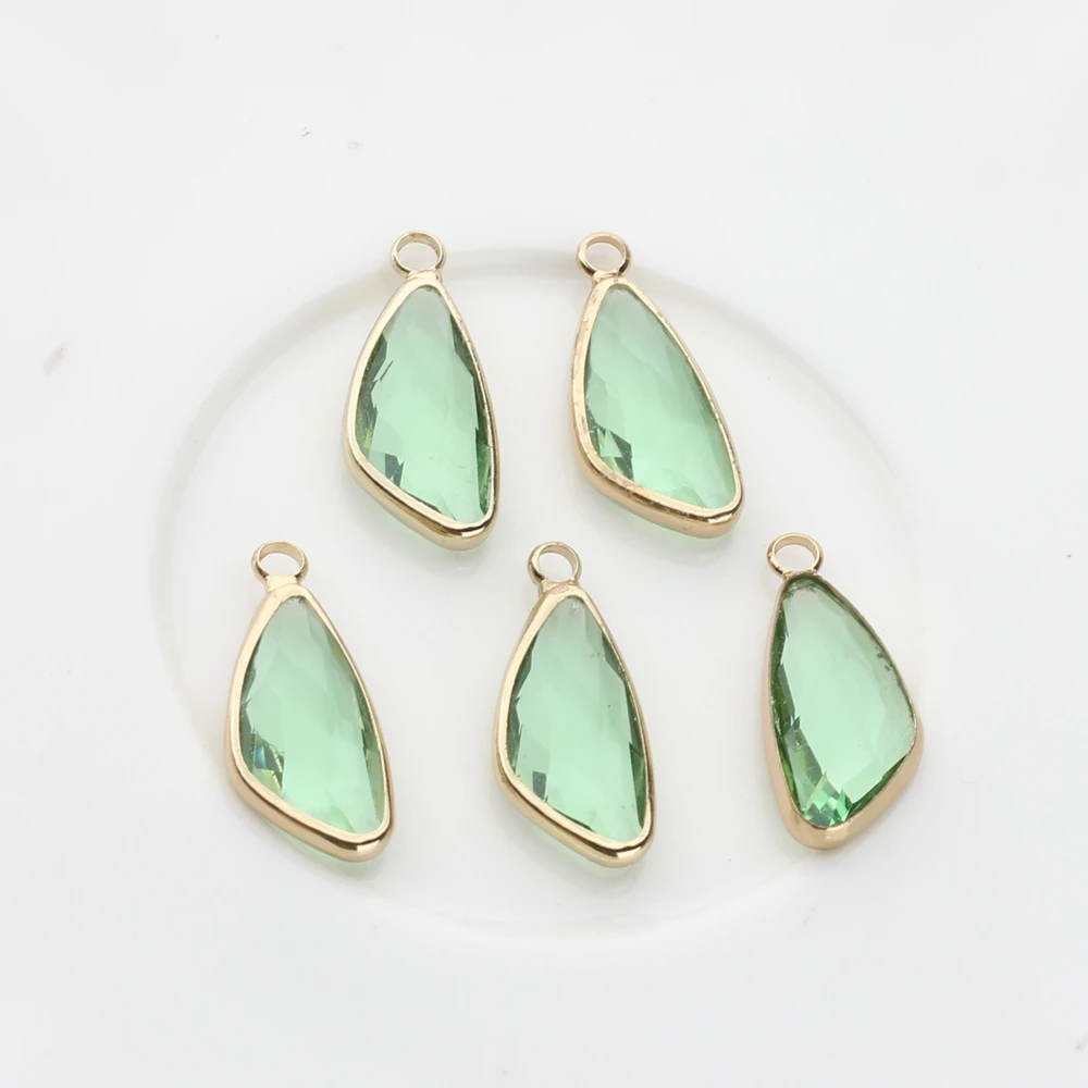 12 teile/los 12*19mm Glas Anhänger Sichel Form Kupfer Gebunden Zwölf Farben Charms Anhänger Für DIY Schmuck Zubehör – Detail 3
