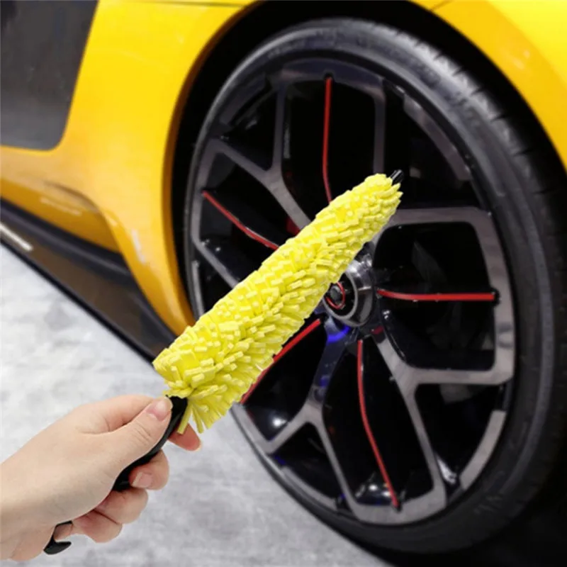 New Wheel Rims Tire Washing Brush Plastic Handle Car Wheel Brush