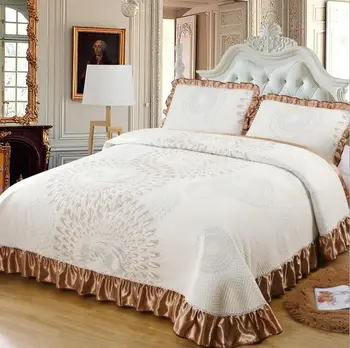 

Thick Quilted Cotton Chic Bedspread King Queen size Bed spread Bed cover set Mattress topper Blanket Pillowcase couvre lit