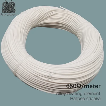 

650ohm Alloy heating wire cable line Silicone Rubber spiral glass fiber Nichrome heat preservation soft
