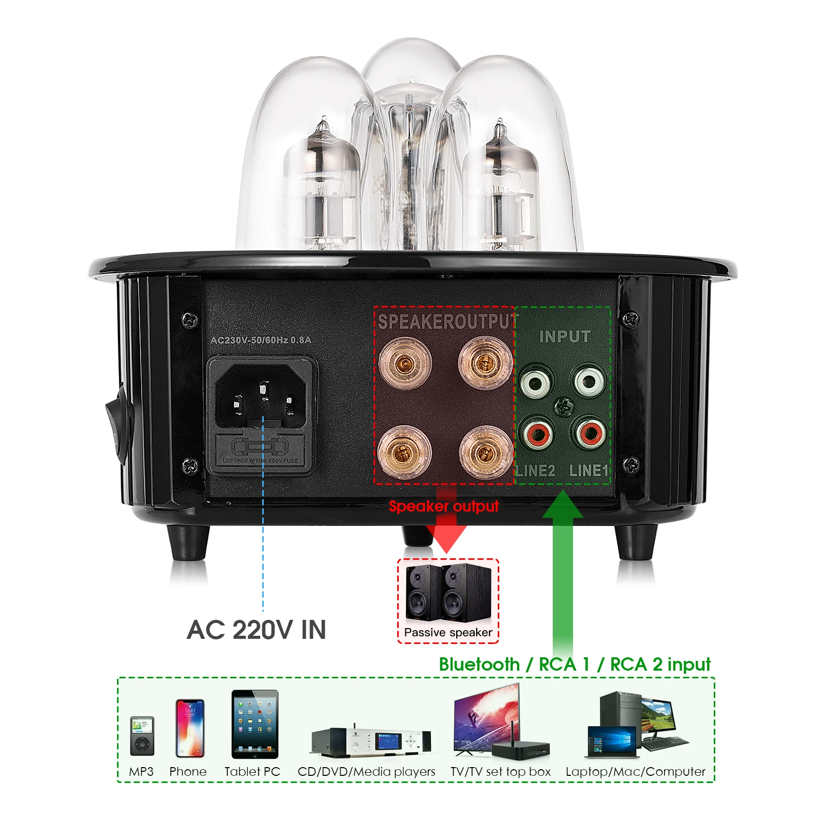 US $199.99 Nobsound Mini Bluetooth 50 Vacuum Tube Amplifier Stereo Headphone Amp 20 Channel Home Desktop Audio Amp