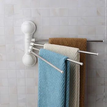 

Four Rod Sucker Towel Rack Bathroom Towel Shelf Holder Kitchen One Layer Shelfs Bathroom Accessories