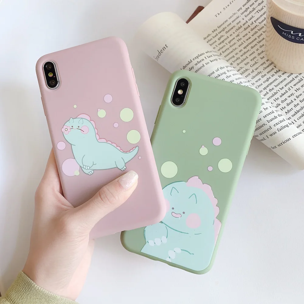 

Thin Pattern Phone Case For OPPO R9 R9s R11 R11s R15 R17 A5 A57 A83 A9 F11 K1 RENO Cover Cute Dinosaur Soft Silicone Cases Pink