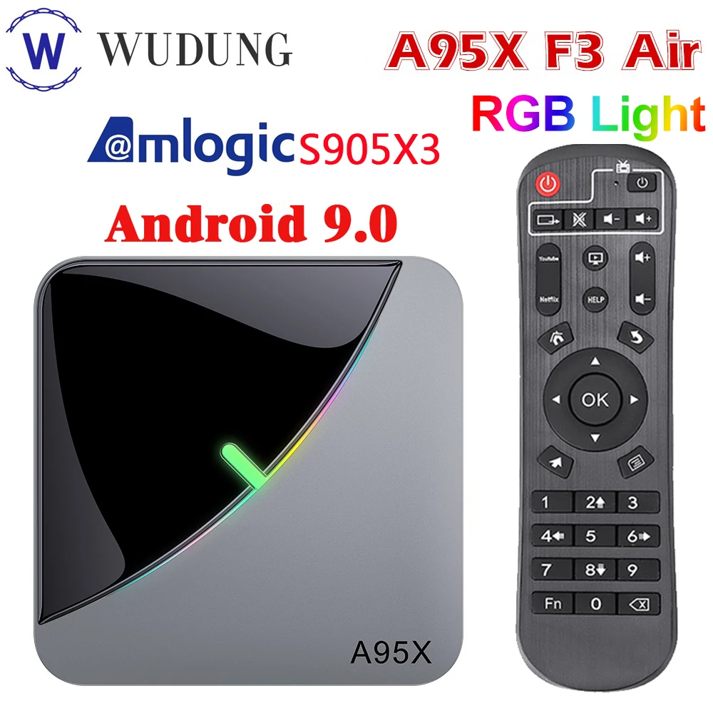 A95X F3 Air Android 9,0 Smart tv Box Amlogic S905X3 2,4G& 5G Dual Wifi HDR BT 8K RGB светильник ТВ-приставка Google play медиаплеер