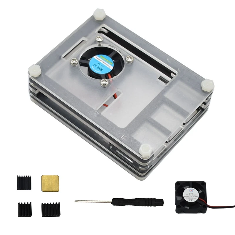 Для Raspberry Pi акриловый чехол с охлаждающим вентилятором радиаторы для Raspberry Pi 4