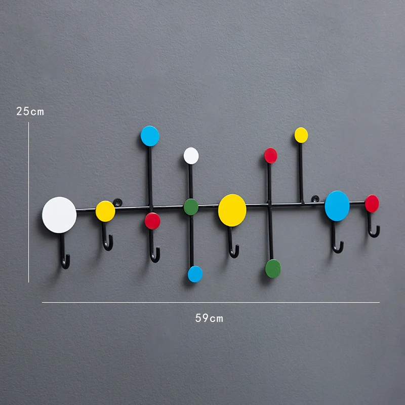 Настенная вешалка, крючок, современный стиль, Скандинавское крыльцо, крючок, креативная настенная вешалка, вешалка для одежды из кованого железа, дверной крючок - Цвет: RAINBOW 6HOOKS