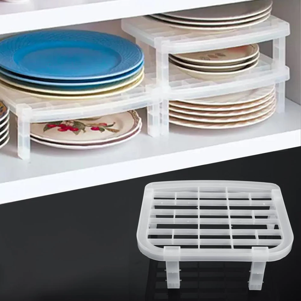 

Creative Single Layer Dish Plate Storage Organizer Transparent Antibacterial Vertical Dish Rack Kitchen Space-Saving