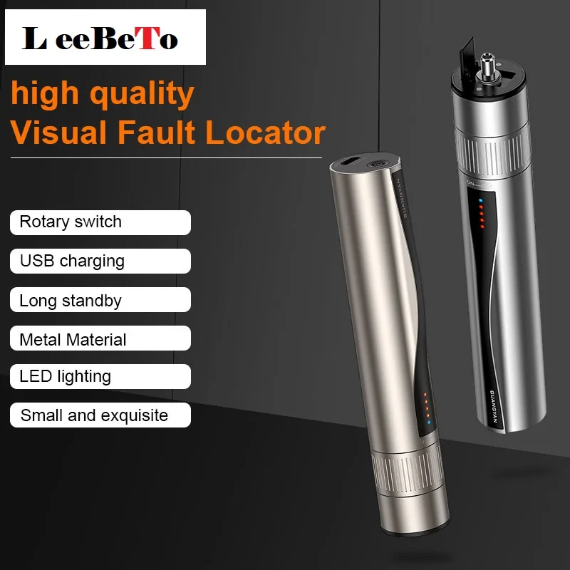 Rechargeable Red Light Pen Fiber Optic Cable Tester 5 15 20 30KM Lithium Battery Visual Fault Locator SC/FC/ST