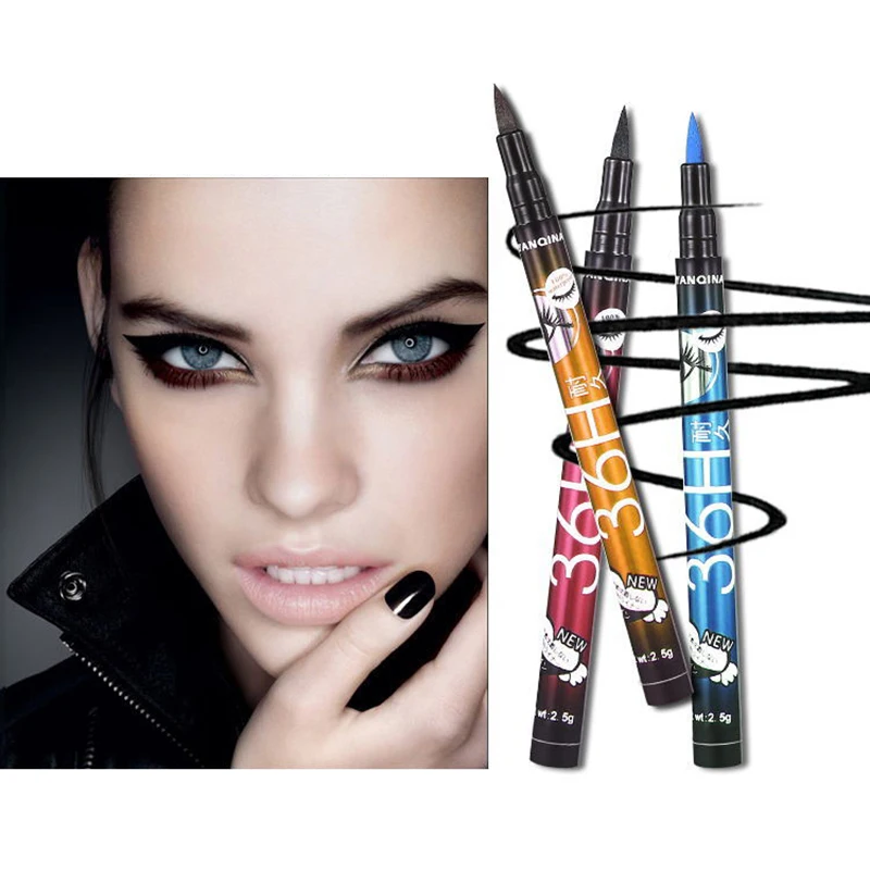 

4 Colors Professional 12H Lasting Eyeliner Pencil Waterproof Black Brown Liquid Eyeliner Women Beauty Smooth Make Up Tools TSLM2
