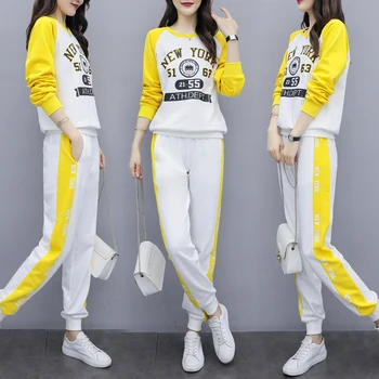 

tracksuit for women 2019 autumn female retro Casual Sweatshirt tops+pants suits women's fashion elegant two piece sets