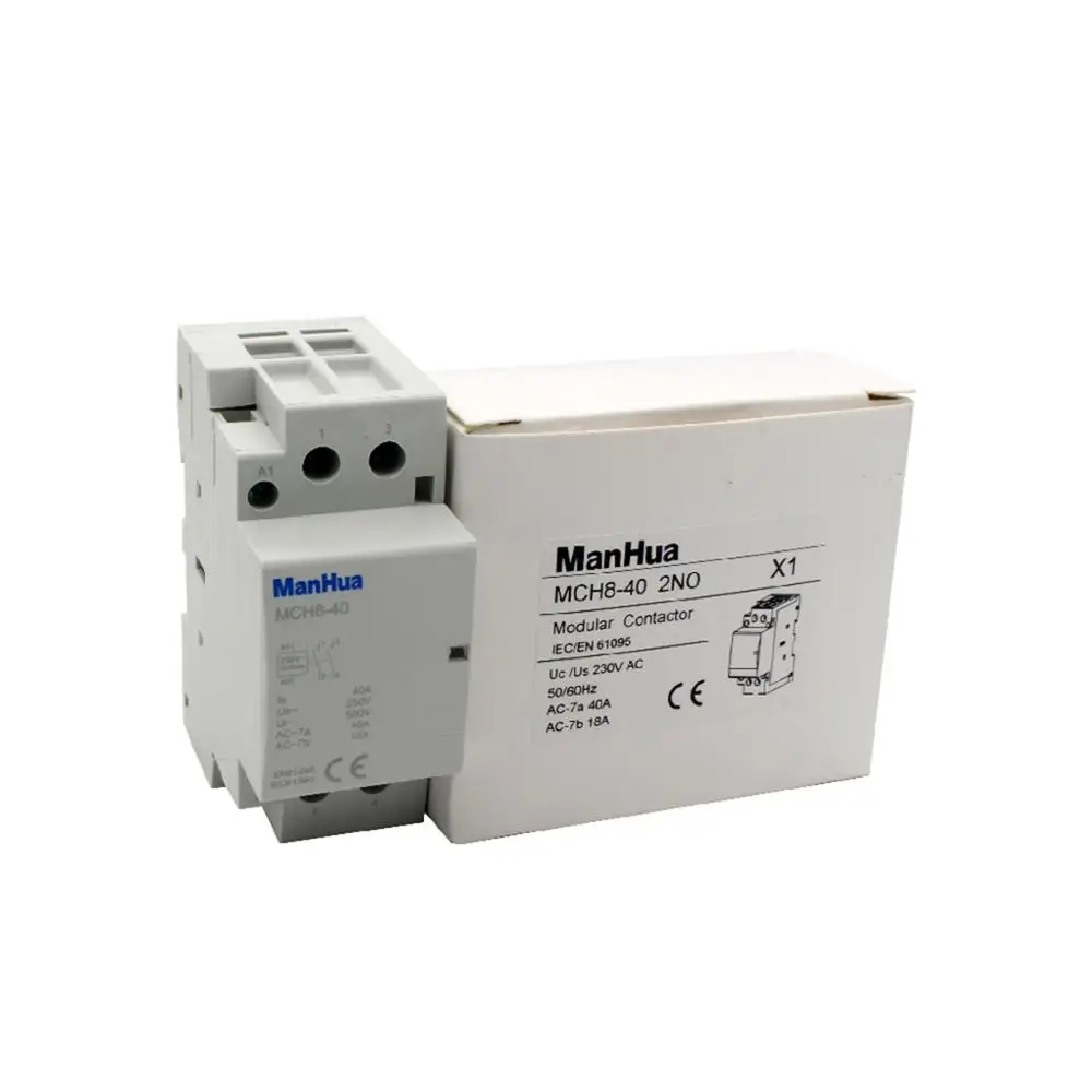 Розничная 2P 40A бытовой din-рейку AC220-240V 2NO 1NO+ 1NC 2NC однофазный 3 года гарантии длительного использования жизни модульный контактор