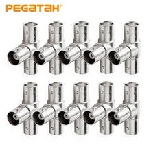 10pcs 2PCS JR-B29 Right Angle tee BNC Connector three male connector for AHD CCTV system