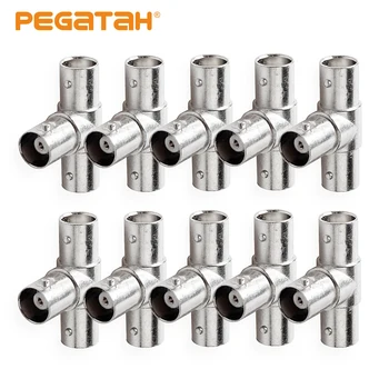 

10pcs 2PCS JR-B29 Right Angle tee BNC Connector three male connector for AHD CCTV system