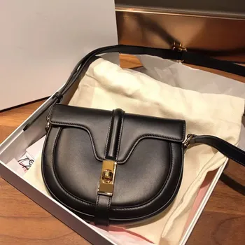 

2020 new semicircle saddle bag leather women bag shoulder messenger handbag
