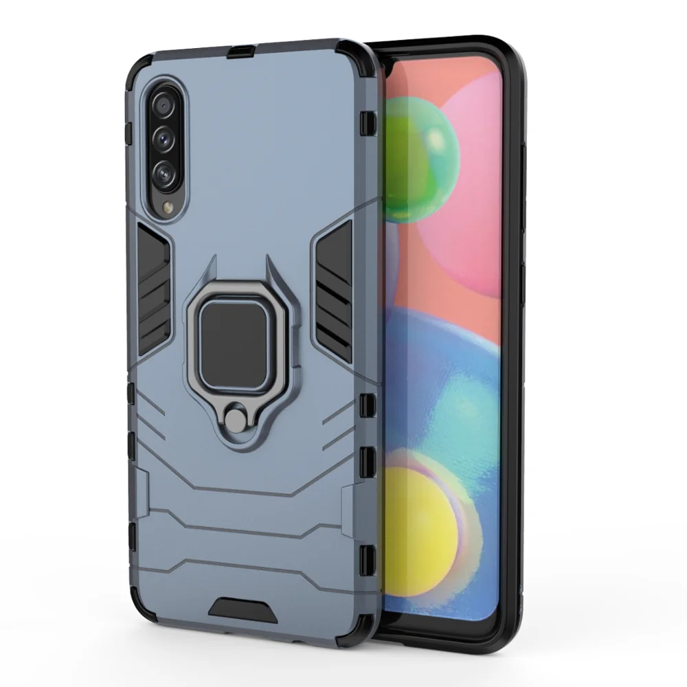 Tigenkey чехол для samsung Galaxy A70S, роскошная задняя крышка с кольцом, противоударный чехол-подставка для samsung Galaxy A70S, чехол - Цвет: Тёмно-синий
