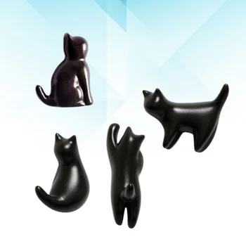 

4pcs Refrigerator Magnet Cartoon Adorable Cute Creative Black Cat Durable Magnet for Home