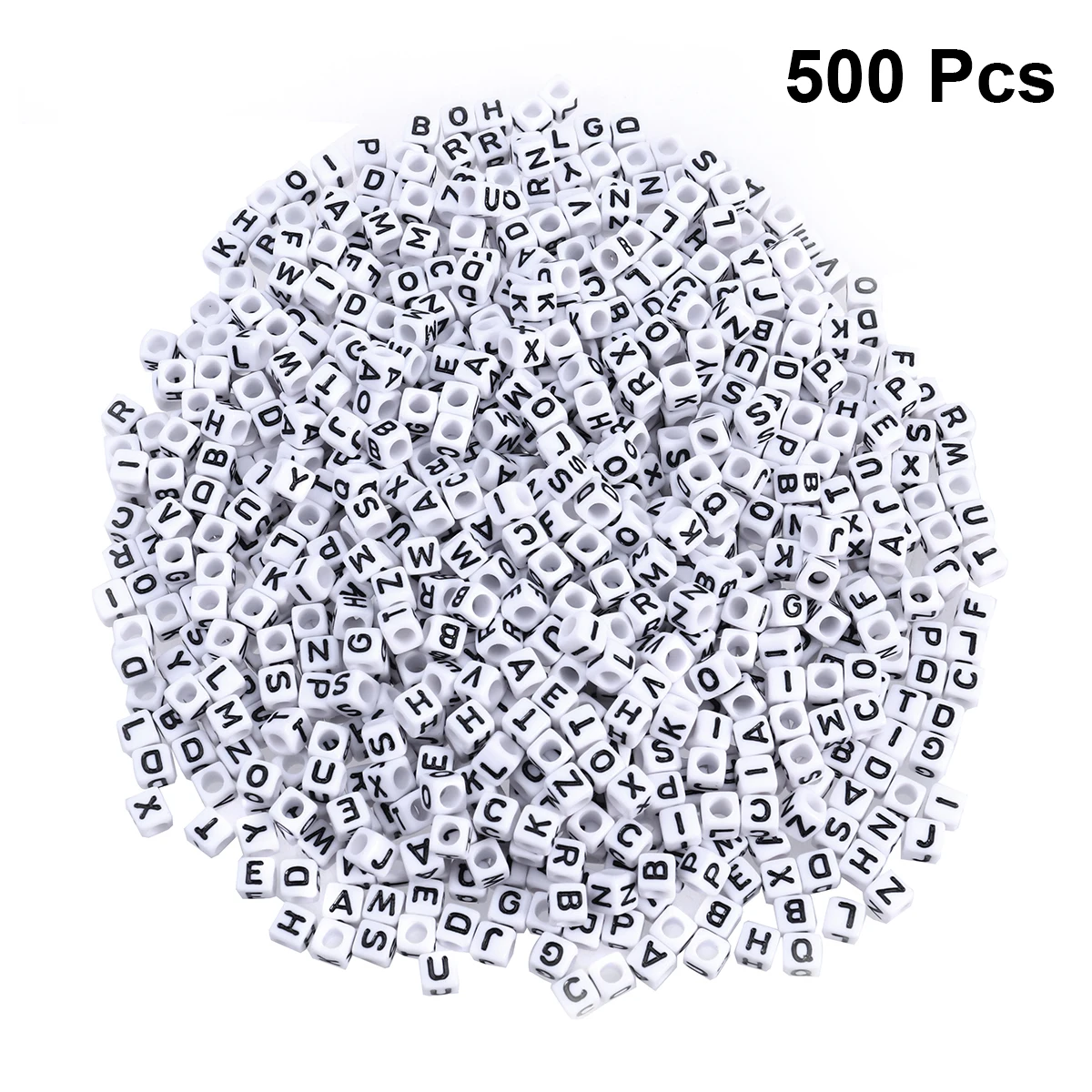 500pcs white ULTNICE Alphabet Letter Beads DIY Acrylic Spacer Beads Square Letters Beads For Jewelry Making Necklaces Children DIY Bracelets - Цвет: 500pcs white