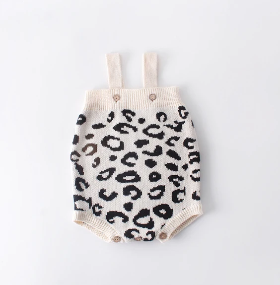 Brand 0-18M Newborn Infant Kids Girls Boys Clothes Leopard Print Sweater Coat Outfits Sleeveless Romper Clothes 2 orders