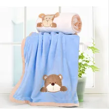Супер мягкое детское одеяло из кораллового флиса, постельные принадлежности для детской кроватки, одеяло с рисунком обезьяны/кролика/медведя, подарок для новорожденных мальчиков и девочек 100*80 см